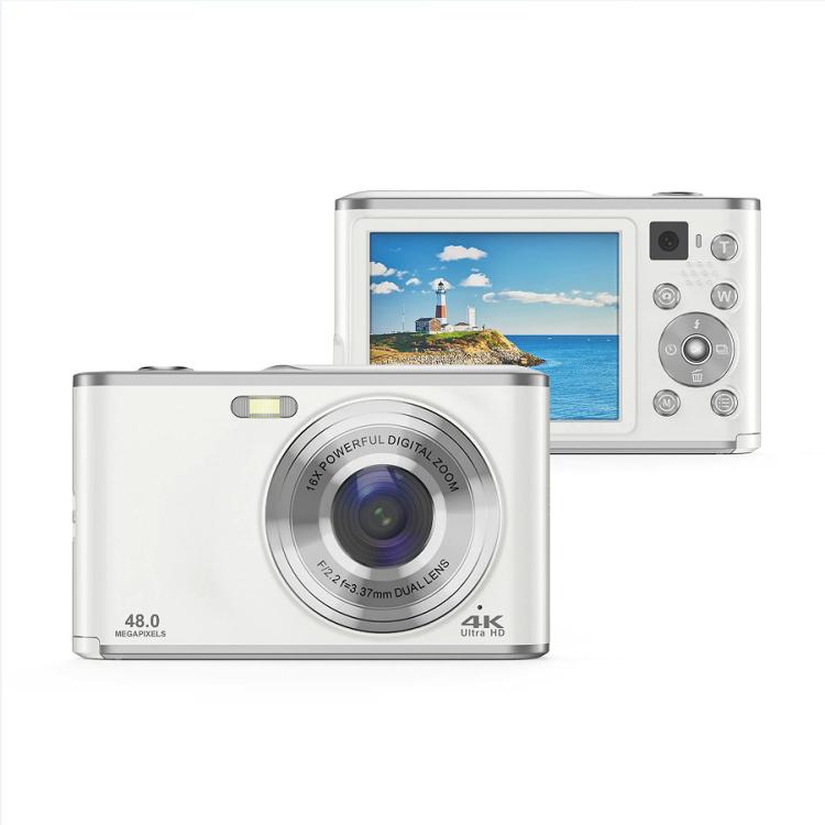 HD 4K Dual Lens Selfie Digital Camera Portable Card-Style CCD Student Camera — Black