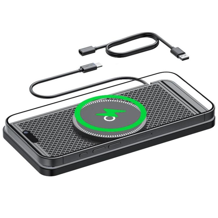 For Apple / Huawei / Xiaomi Qi Standard Car Magnetic Wireless Charging Anti-Slip Mat With Indicator Light