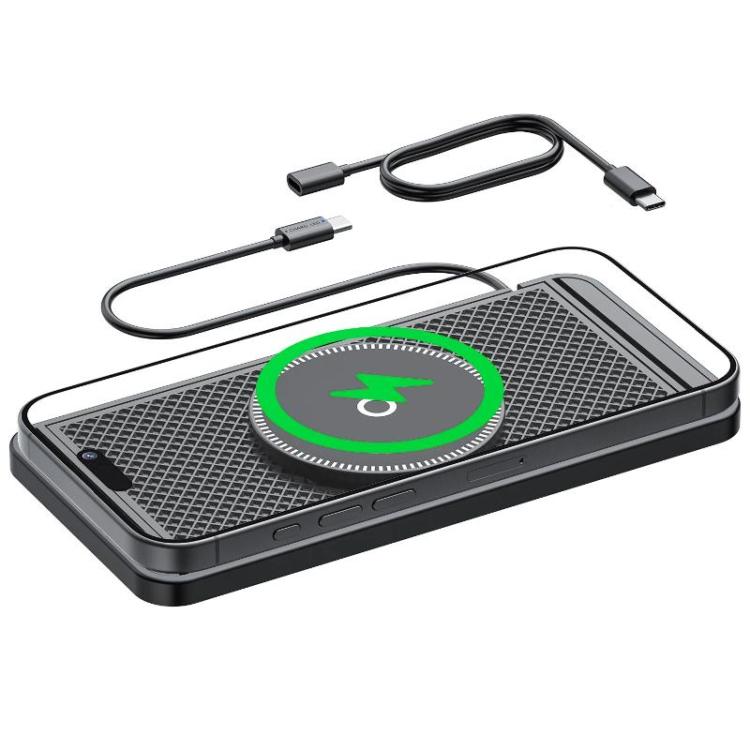 For Apple / Huawei / Xiaomi Qi Standard Car Magnetic Wireless Charging Anti-Slip Mat With Indicator Light — USB