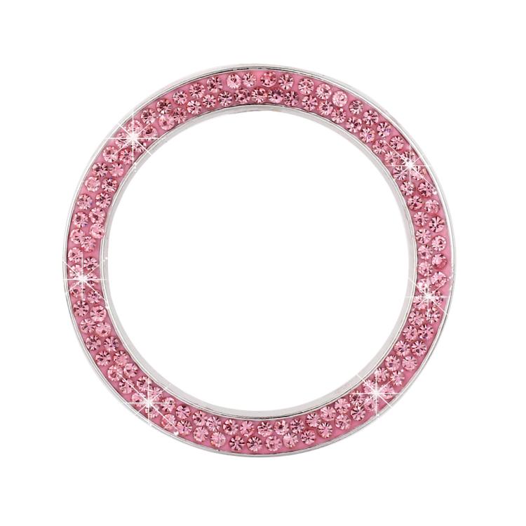 Car One-Touch Start Diamond-Embellished Trim Ring Sticker — White
