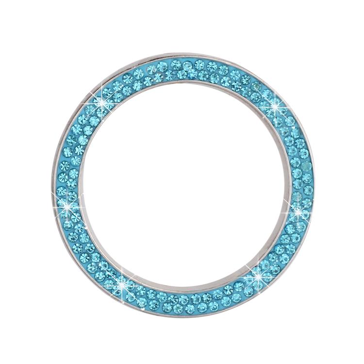 Car One-Touch Start Diamond-Embellished Trim Ring Sticker — Red