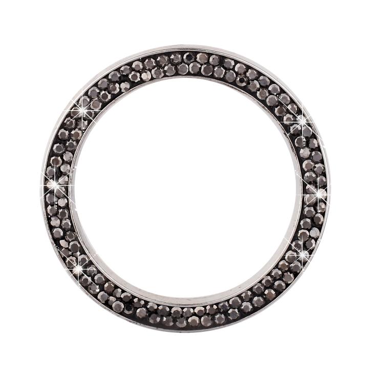 Car One-Touch Start Diamond-Embellished Trim Ring Sticker — Lake Blue
