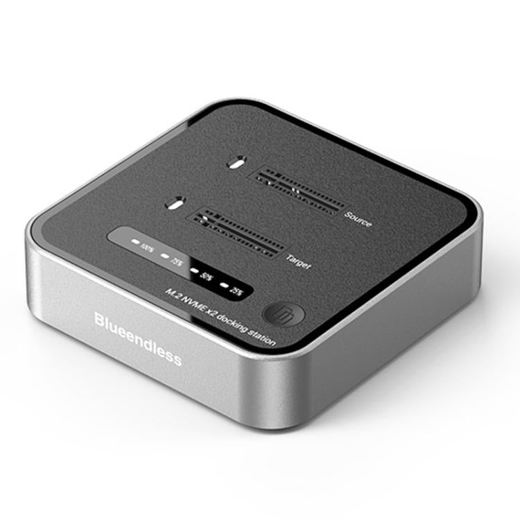 Blueendless SD08 Dual-Bay NVMe SSD Enclosure M.2 Offline Cloning Device 20Gbps High-Speed Solid-State Drive Case