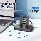 Blueendless SD07 M.2 Dual-Bay Hard Drive Enclosure NVMe Offline Cloning Device — view 7