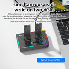 Blueendless SD07 M.2 Dual-Bay Hard Drive Enclosure NVMe Offline Cloning Device — view 10