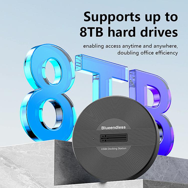 Blueendless SD04P 40Gbps Hard Drive Dock USB 4.0 Enclosure M.2 NVMe SSD Computers External Reader — view 6