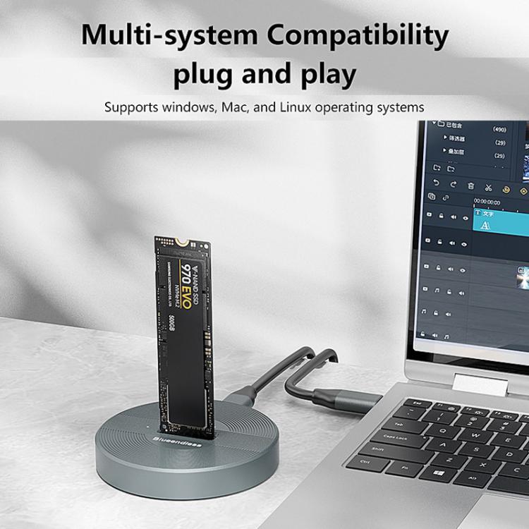 Blueendless SD03PA Aluminum Alloy SSD Enclosure M.2 NVMe / SATA Dual-Protocol Drive Bay — view 5