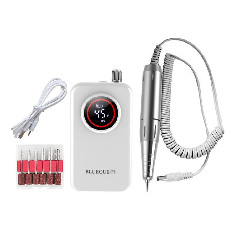 BLUEQUE Low Noise Rechargeable Nail Grinder Portable Display Electric Nail Remover Grinder