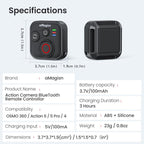 aMagisn Bluetooth Remote Shutter for DJI Osmo Action 6/Action 5 Pro/Action 4/Osmo 360