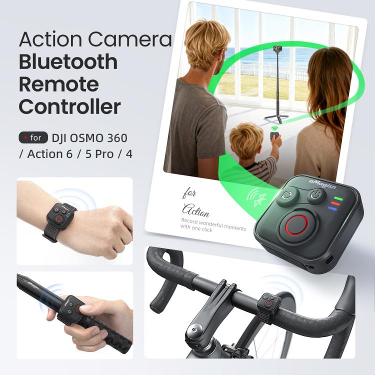 aMagisn Bluetooth Remote Shutter for DJI Osmo Action 6/Action 5 Pro/Action 4/Osmo 360