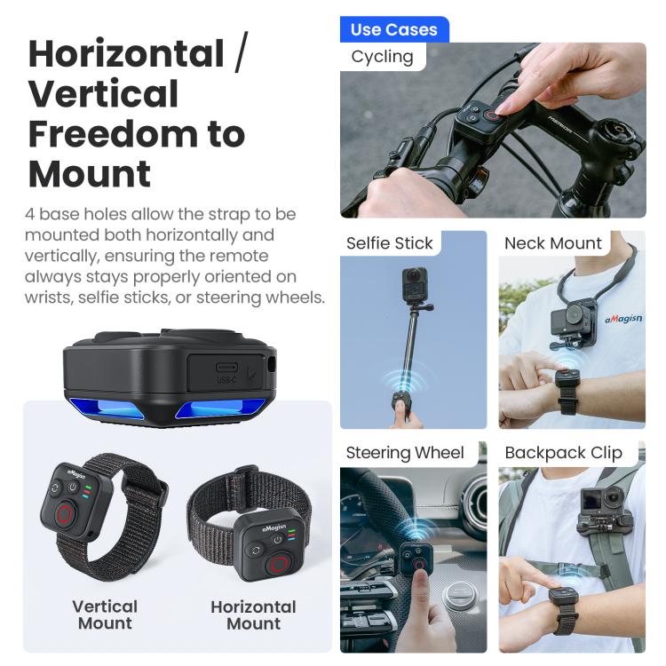 aMagisn Bluetooth Remote Shutter for DJI Osmo Action 6/Action 5 Pro/Action 4/Osmo 360