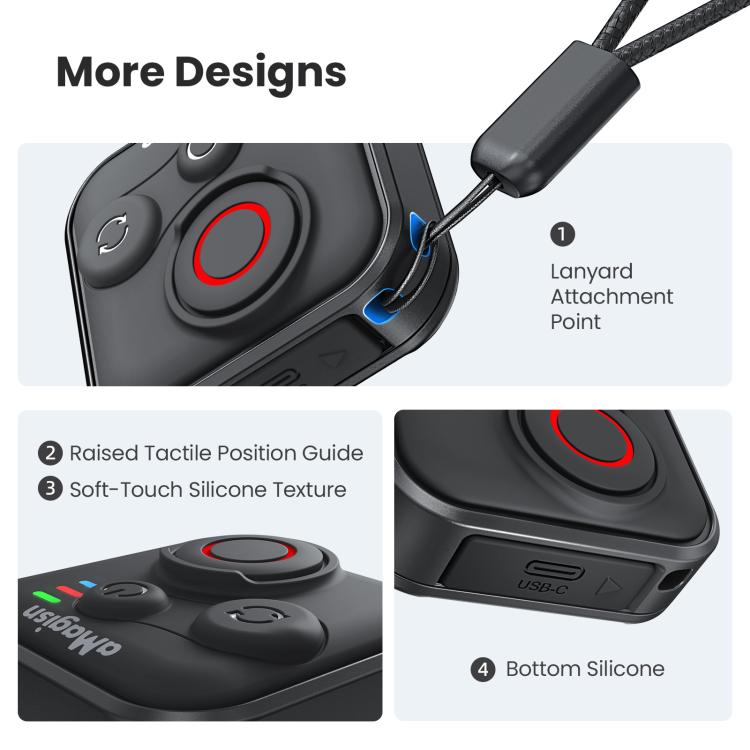 aMagisn Bluetooth Remote Shutter for DJI Osmo Action 6/Action 5 Pro/Action 4/Osmo 360