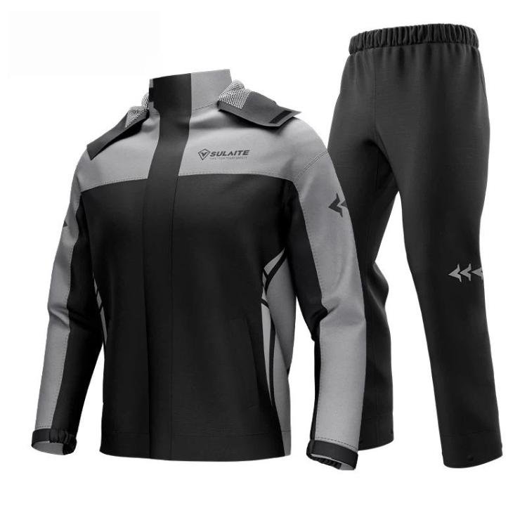 SULAITE Outdoor Oxford Fabric Motorcycle Split Rain Suit — Gray