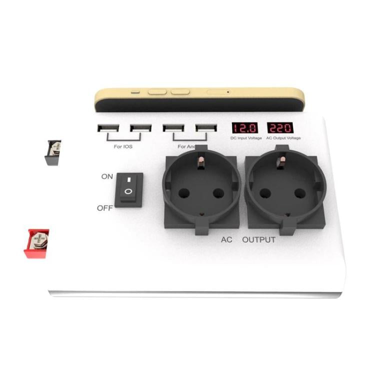 4-USB Dual-Socket Inverter Socket Car Digital Display Power Conversion Outlet