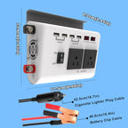 4-USB Dual-Socket Inverter Socket Car Digital Display Power Conversion Outlet