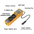 3-USB Dual-Socket Car Power Inverter Vehicle Power Converter