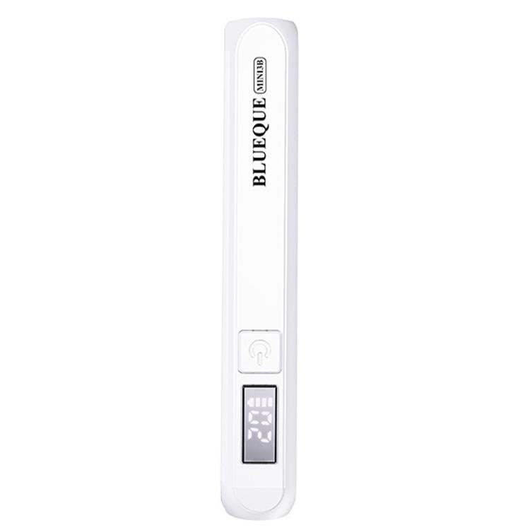 BLUEQUE Handheld 3W Rechargeable LED Nail Drying Lamp Single-Nail Tip Curing Lamp — 3A Push-Button (White)