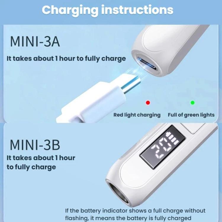 BLUEQUE Handheld 3W Rechargeable LED Nail Drying Lamp Single-Nail Tip Curing Lamp