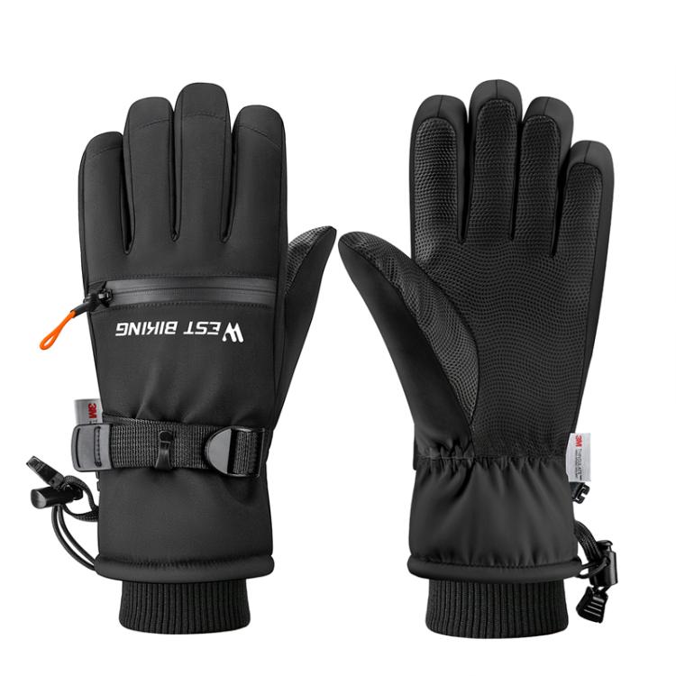 WEST BIKING Touchscreen Ski Gloves Windproof & Waterproof Winter Gloves with Anti-Slip Palm, Zipper Pocket for Snow Pass — S