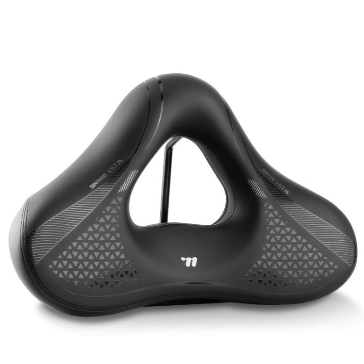 WEST BIKING Comfort Bike Saddle with Shock Absorption Wide Hollow Ventilated Design for Mountain/Road Bicycles