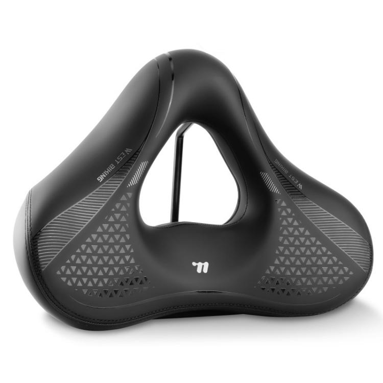 WEST BIKING Comfort Bike Saddle with Shock Absorption Wide Hollow Ventilated Design for Mountain/Road Bicycles — M