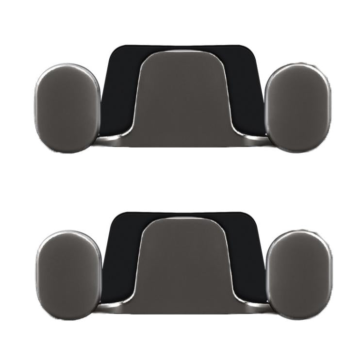 2pcs Vehicle-Mounted Metal Adhesive Double-Hook Phone Holder — Pearl White