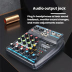 D4 4-Channel Mixer With Reverb Stage & Live Streaming Audio Mixer — view 2