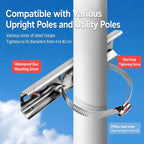 Stainless Steel Pole Mount Hose Clamps 12mm Width Heavy Duty Adjustable Strap for Junction Box Bracket