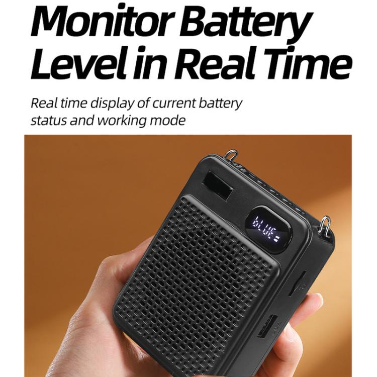 DIYO-1125 Multifunctional Outdoor High-Volume Microphone With Battery Display Teacher Classroom Voice Amplifier