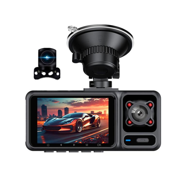 2-Inch WIFI Mobile Phone Playback 4K HD Night Vision Dashcam — Front+Interior+Rear+32g