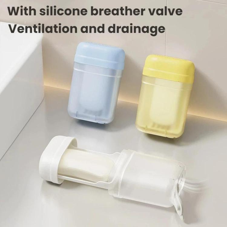 2pcs Sealed Soap Box With Lid Drainage Portable Storage Container — Yellow
