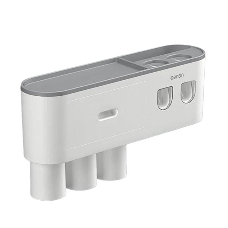 Mengni Bathroom Toothbrush Holder With Dual Toothpaste Dispenser Mouthwash Cup Set — 2 Cups