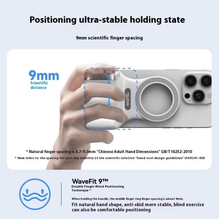 TELESIN Magnetic Phone Mounting Aid Photography Handle Remote Control Assistant