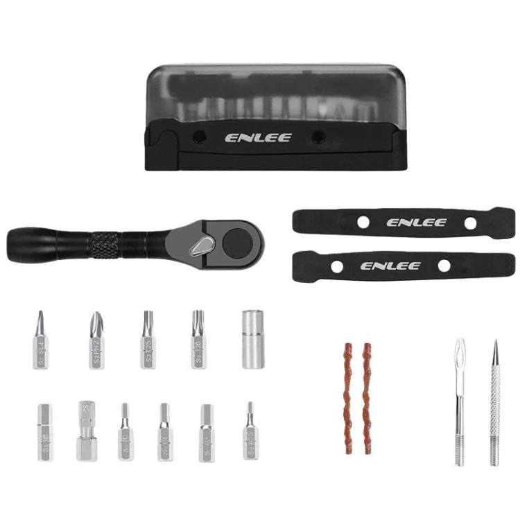 ENLEE EN59 19pcs Bike Ratchet Wrench Set Portable Multifunctional Bicycle Repair Tool Kit