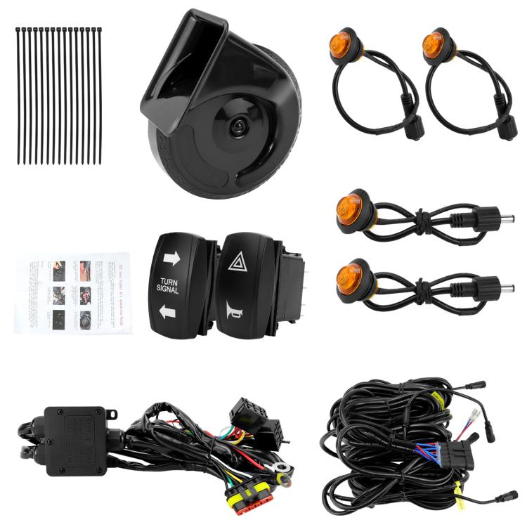 ATV LED Turn Signal Relay Kit — 8 LED Lights+Square Horn