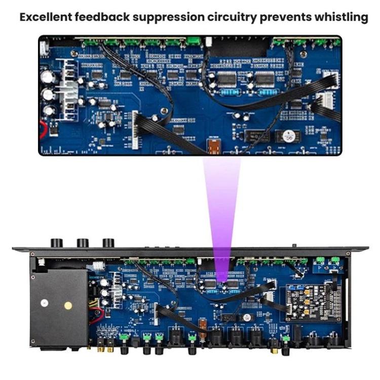 FX12L Preamp Effects Processor Bluetooth USB Home Stage Feedback Suppression Anti-Howling Processor — view 8