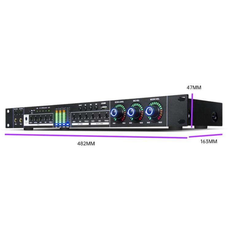 FX12L Preamp Effects Processor Bluetooth USB Home Stage Feedback Suppression Anti-Howling Processor — view 11