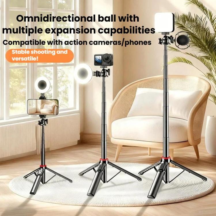 C15 Portable Remote Control Tripod Selfie Stick For Phone & Action Camera — Magnetic Quick-Release