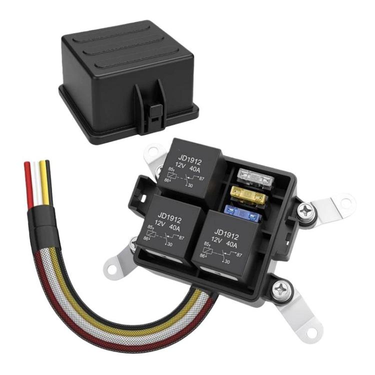 Car Pre-Wired Waterproof Fuse Relay Box Automotive Fuse Relay Holder — 24V 4-Pin