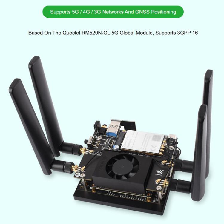 WAVESHARE 5G / 4G / 3G Module, Includes RM520N-GL Module, Supports 5G NSA And SA Networking, GNSS Positioning