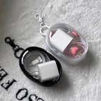 2pcs Data Cable Charger Transparent Storage Pouch Portable Earphone Storage Case