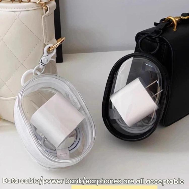 2pcs Data Cable Charger Transparent Storage Pouch Portable Earphone Storage Case