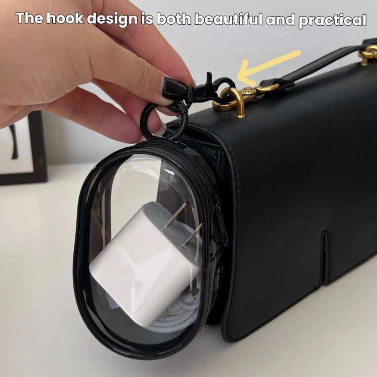 2pcs Data Cable Charger Transparent Storage Pouch Portable Earphone Storage Case