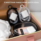 2pcs Data Cable Charger Transparent Storage Pouch Portable Earphone Storage Case