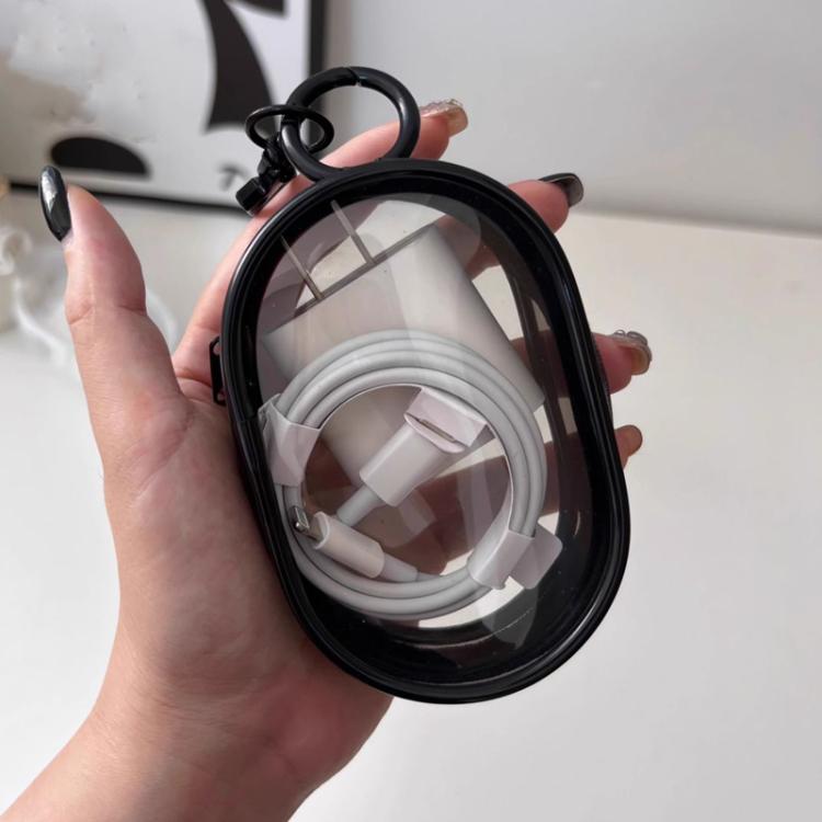 2pcs Data Cable Charger Transparent Storage Pouch Portable Earphone Storage Case