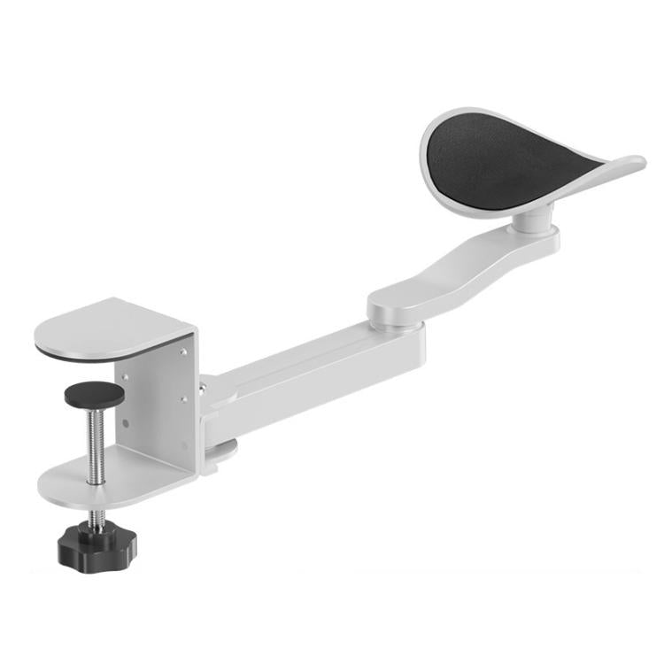 Ergonomic Computer Desk Arm Rest 360-degree Rotating Desk Clamp Arm Support Bracket Keyboard Armrest Extender — Black