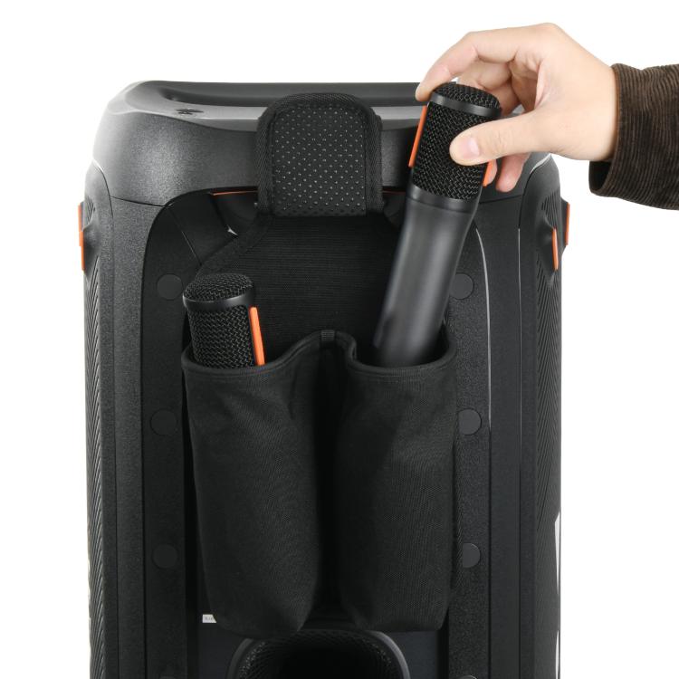 For JBL Partybox Series Microphone Holder Universal Storage Bag Strap Mount — Bag (Black)