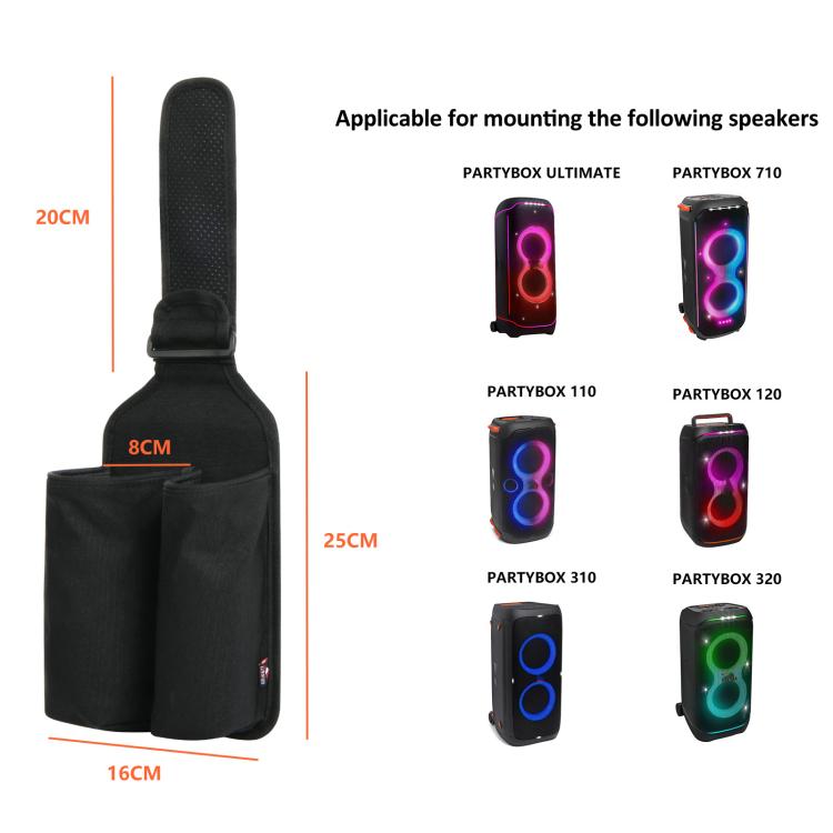 For JBL Partybox Series Microphone Holder Universal Storage Bag Strap Mount — view 3