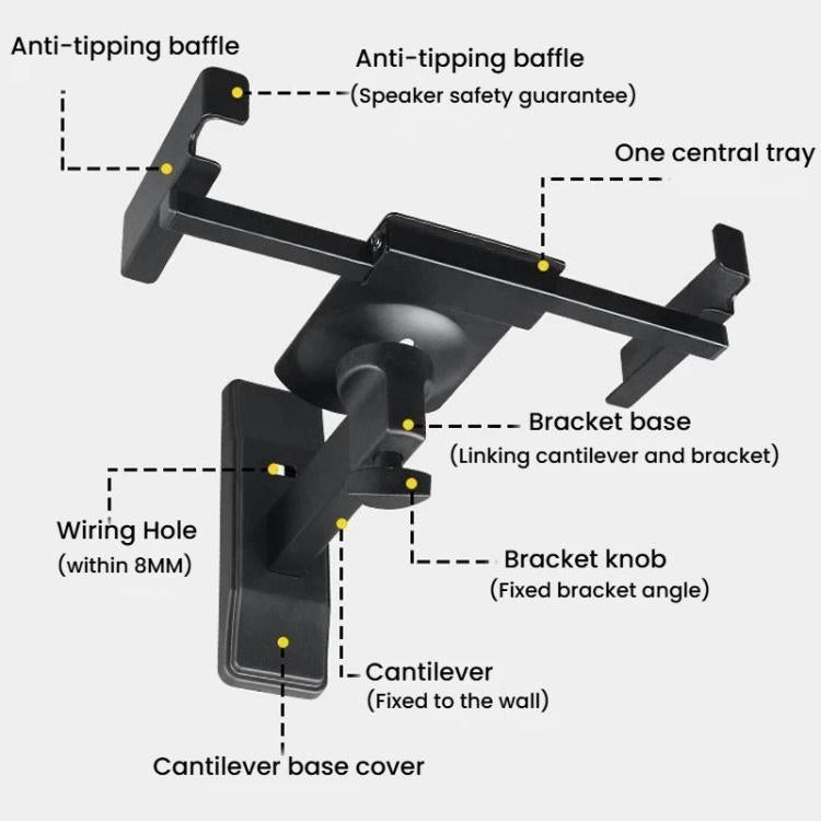 Adjustable Angle Wall Mount Speaker Stand Surround Sound Monitor Speaker Bracket — view 8