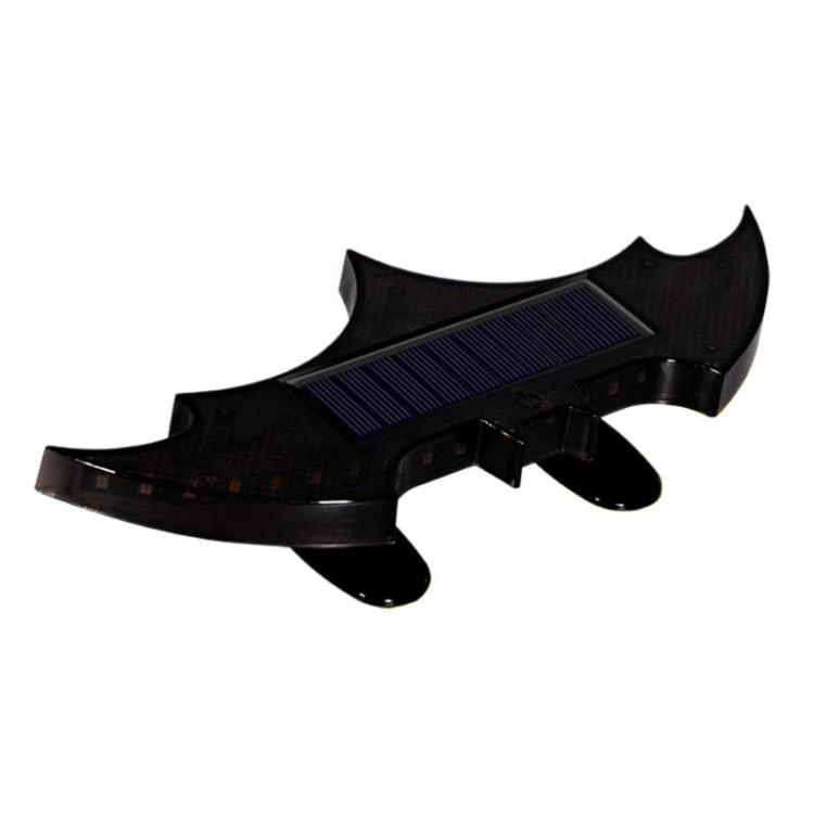 Car Solar-Powered Rear Wing Light Anti-Rear-End Collision Bat-Shaped Decorative Light — White Shell